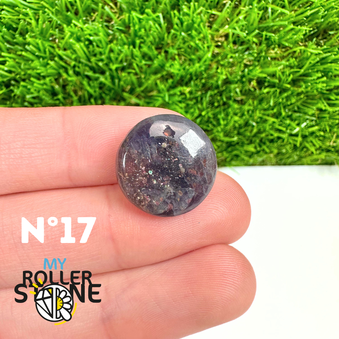 Pendentif Percé Iolite et Pierre de Soleil 5A