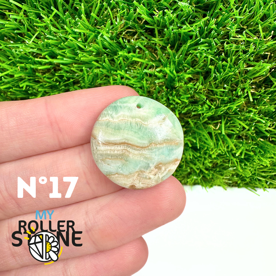 Pendentif Percé Calcite Cambrienne Bleue 5A