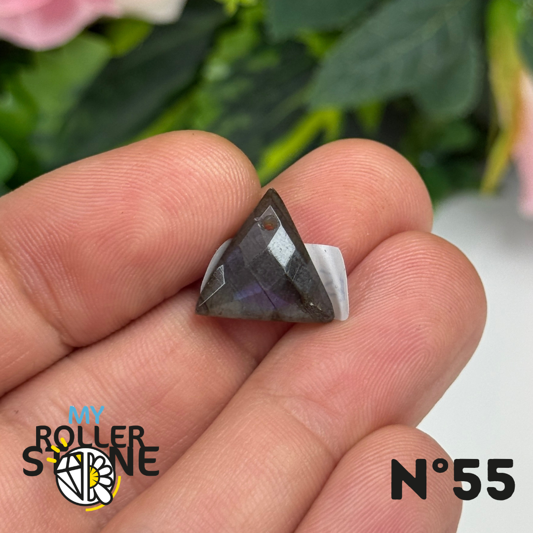 Pendentif Percé Spectrolite Violette Facettée