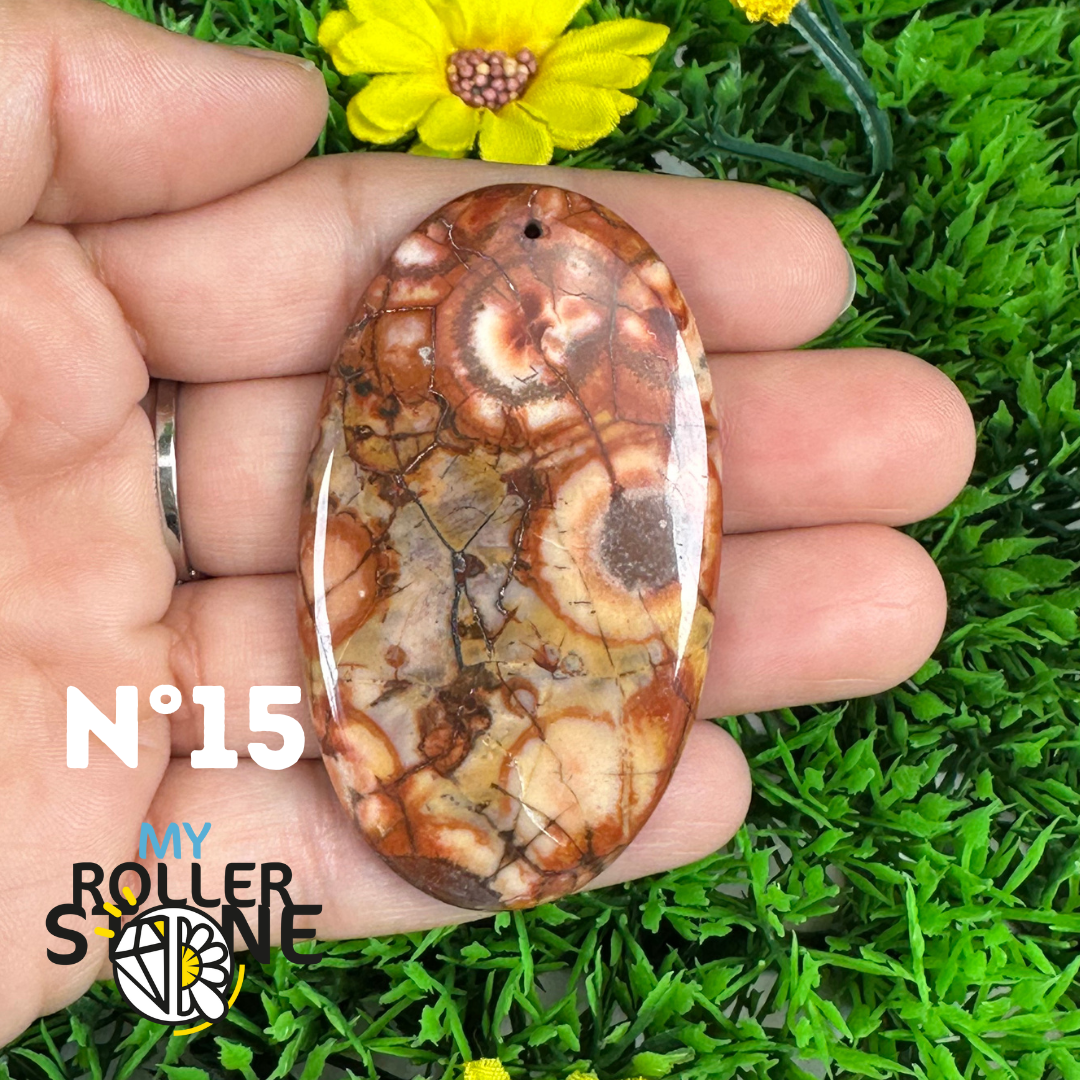 Pendentif Percé en Jaspe Œil d’Oiseau 5A