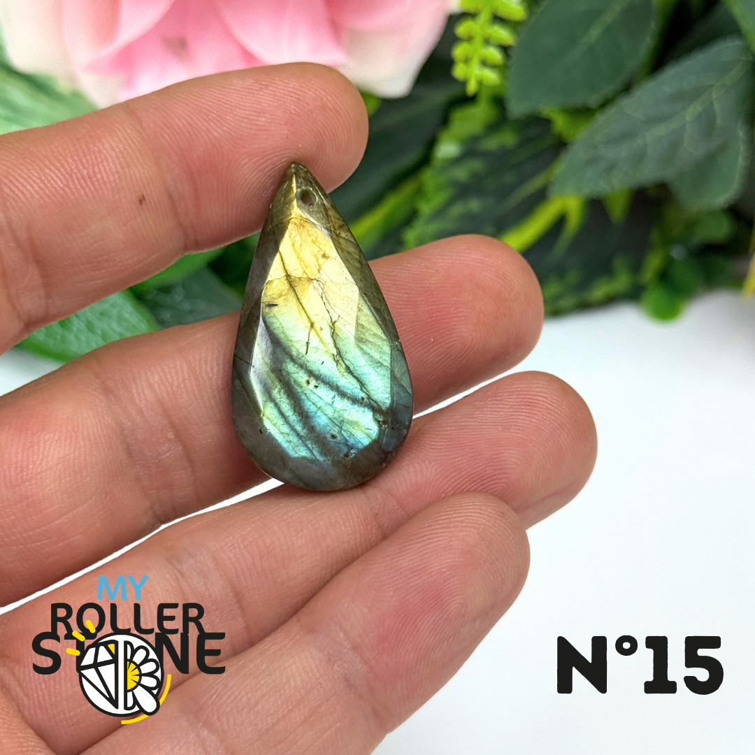 Pendentifs Labradorite Facettée Multi fire 5A