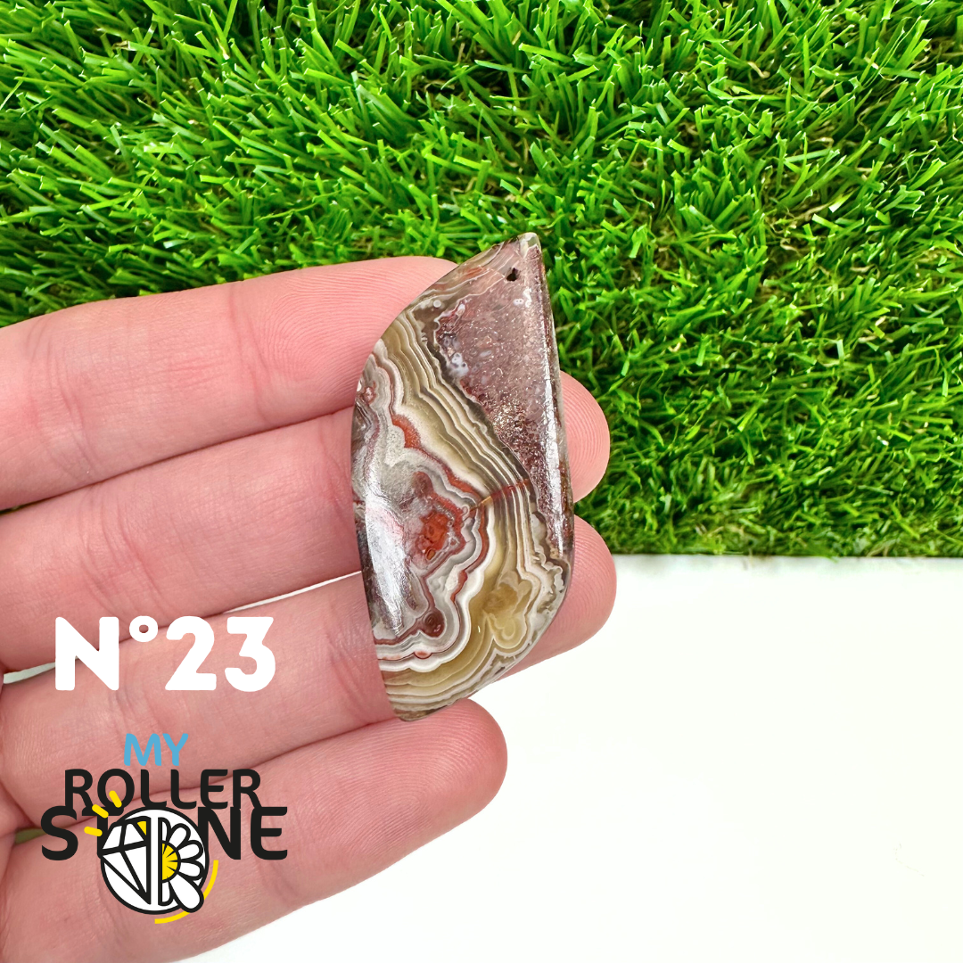 Pendentif Percé Agate Mexicaine 5A