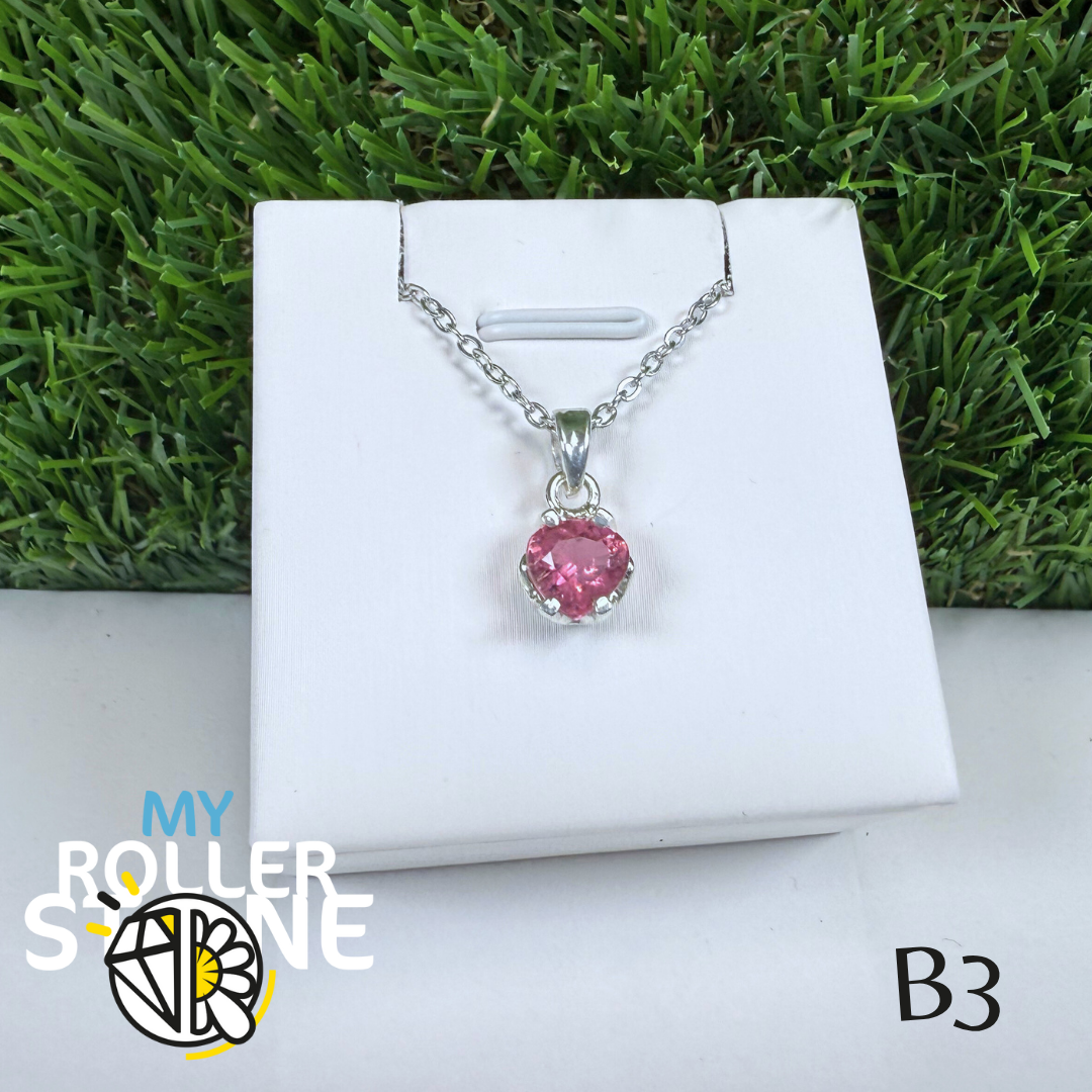Pendentif Tourmaline Rose “Santa Rosa” et Argent 925 B3