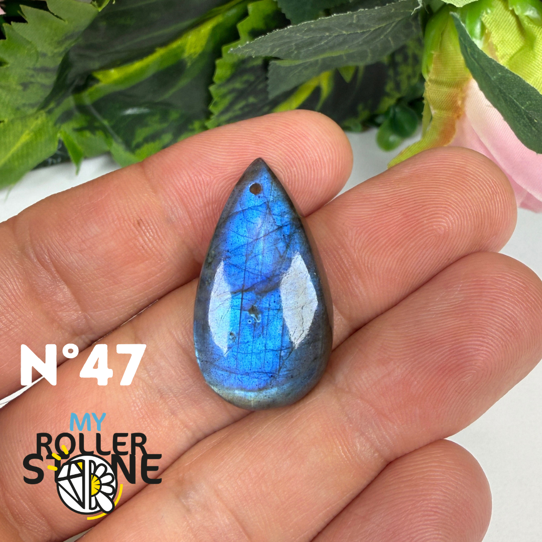 Pendentif Labradorite blue fire percé 5A