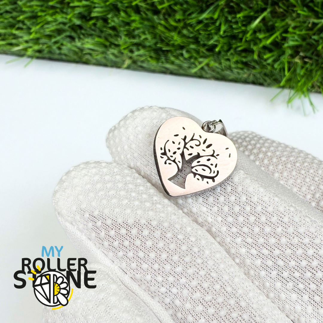 Pendentif coeur arbre de vie acier inoxydable Argenté