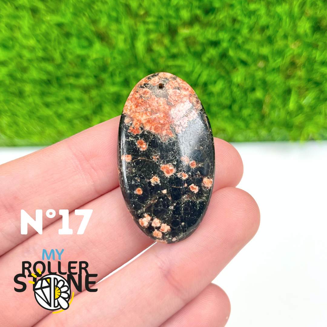 Pendentif Obsidienne Fleurie percé