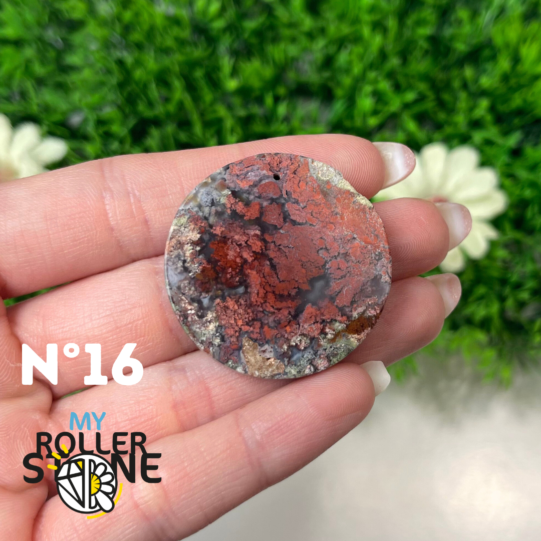 Pendentif Agate Mousse Indonésienne 5A Percé