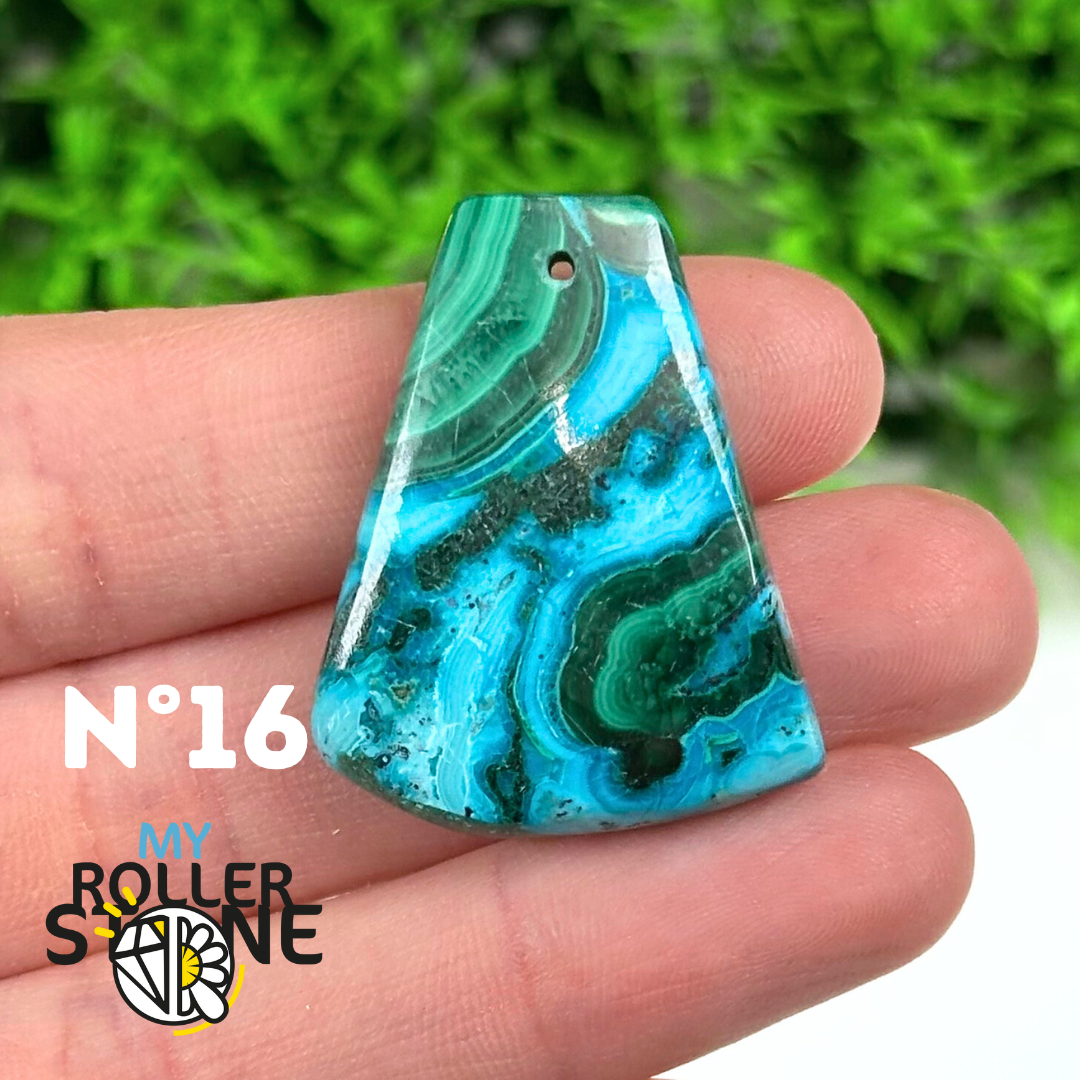 Pendentif Percé Malachite Chrysocolle 5A