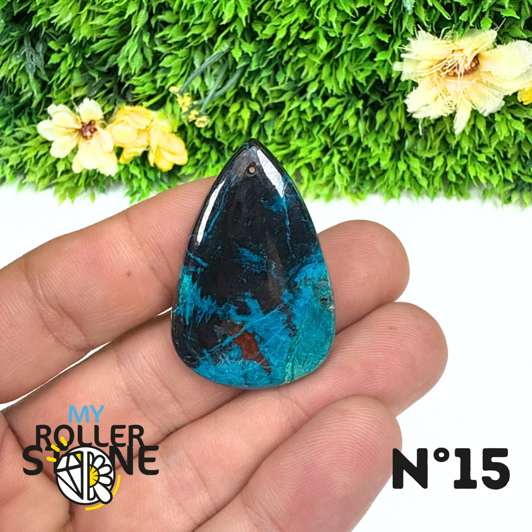 Pendentif Percé Shattuckite avec Cuprite