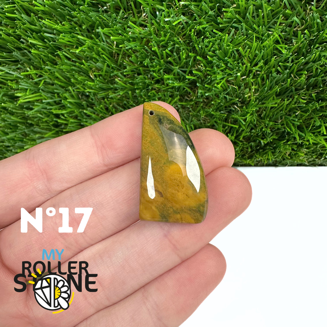 Pendentif Percé Jaspe Océan 5A