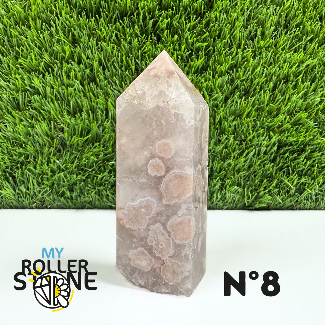 Pointes Pierre Rectangulaire Agate Fleur