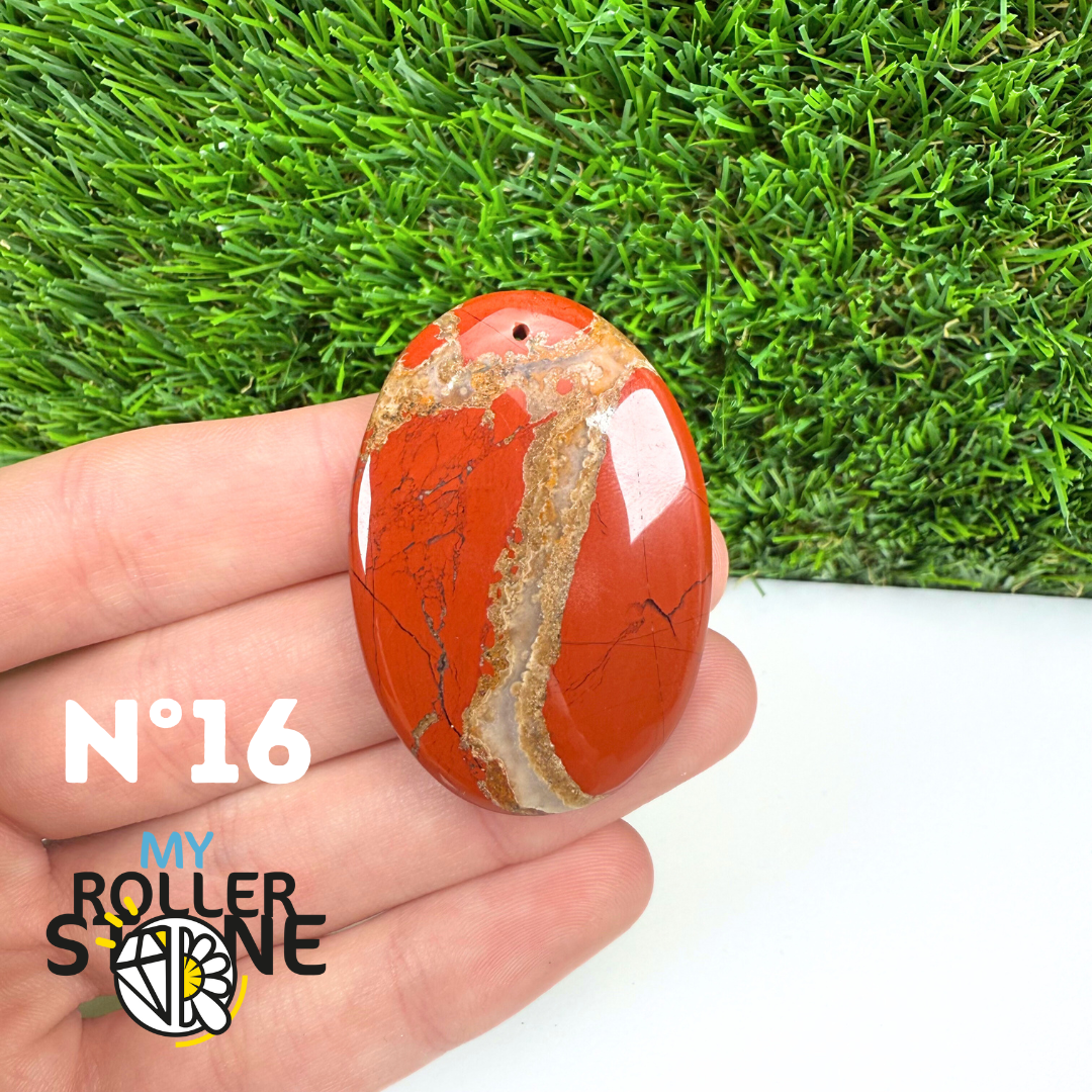 Pendentif Jaspe rouge 5A Percé