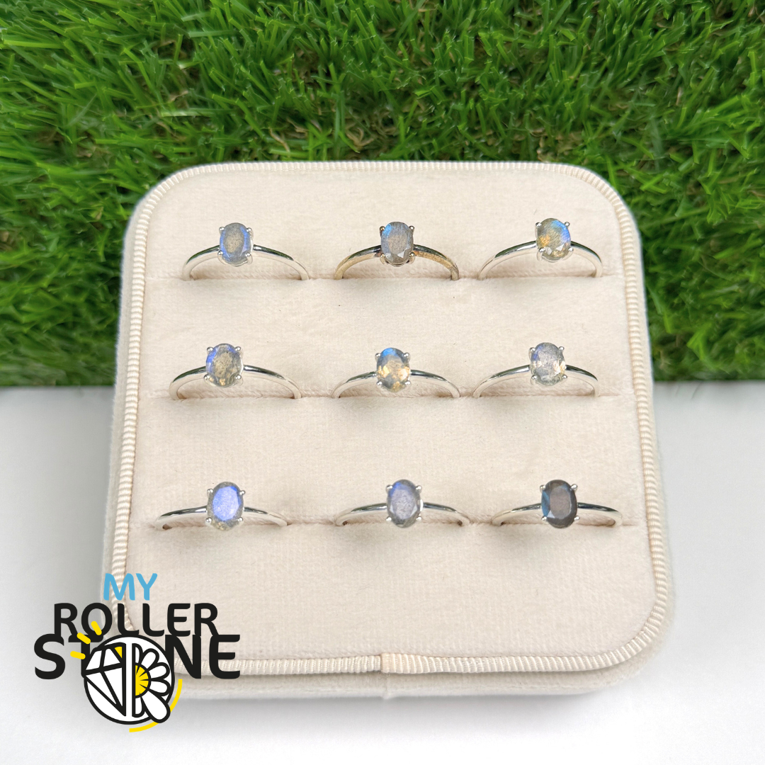 Bague Solitaire Labradorite Ovale (4 tailles)