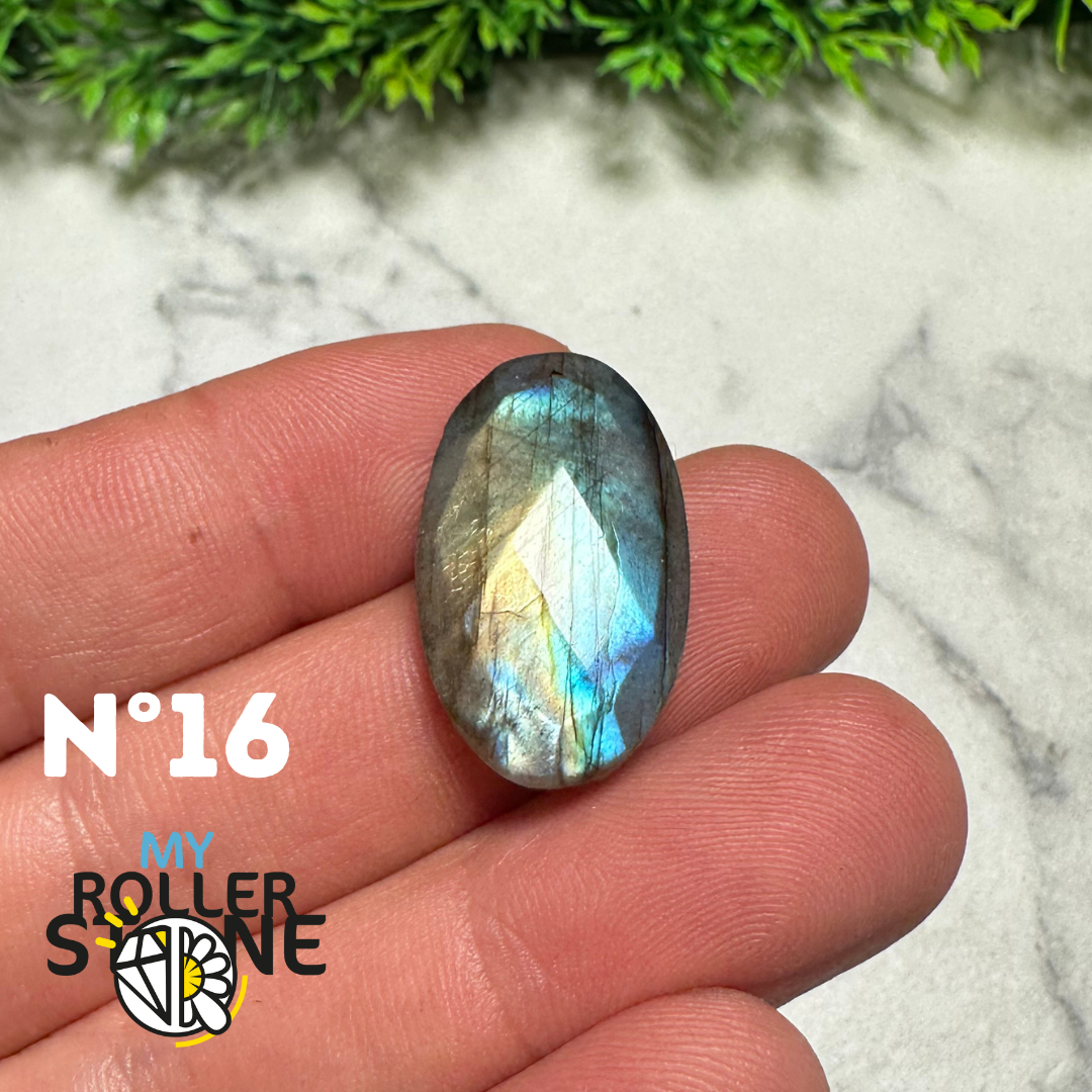 Cabochon Labradorite forme Libre Facettée
