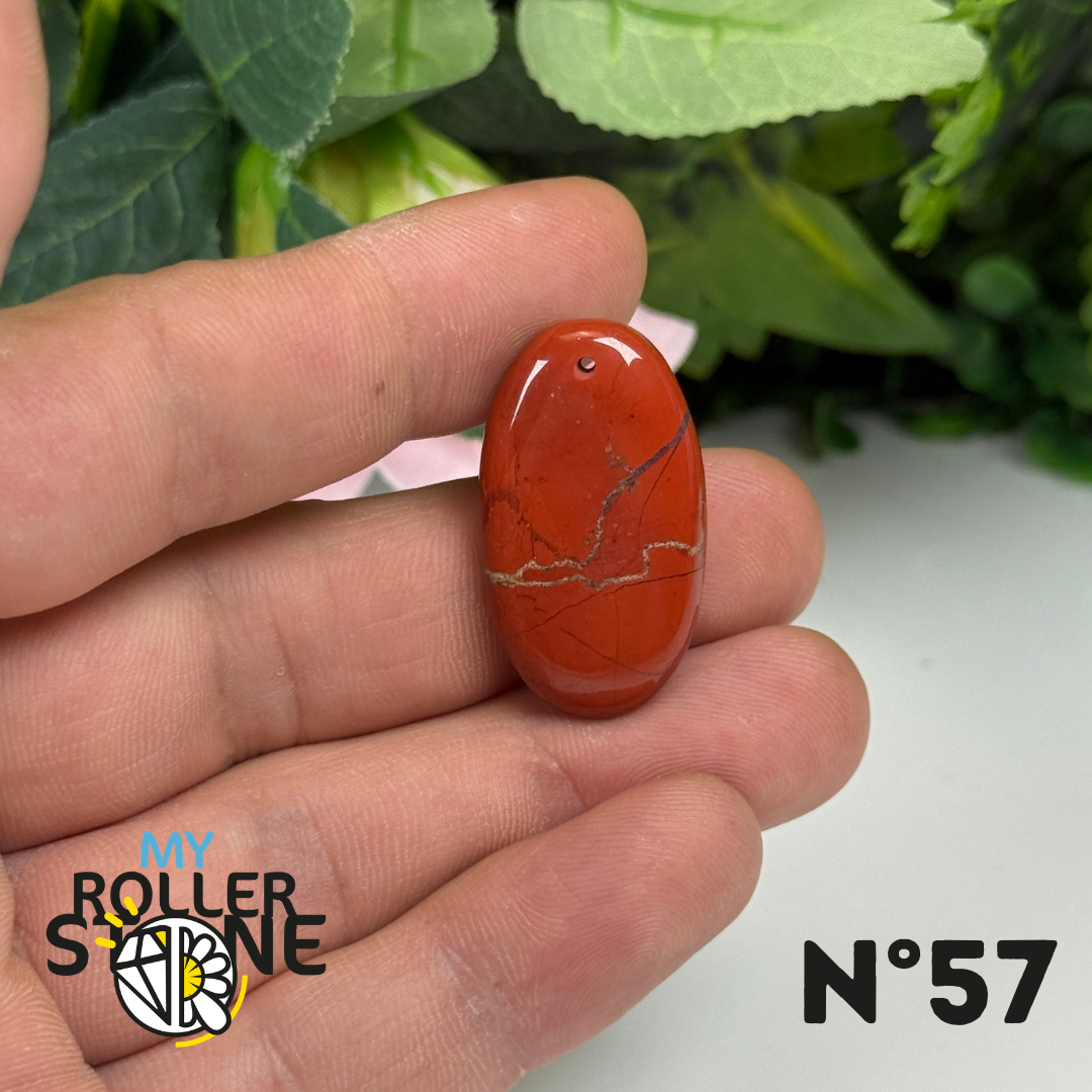 Pendentif Jaspe rouge 5A Percé