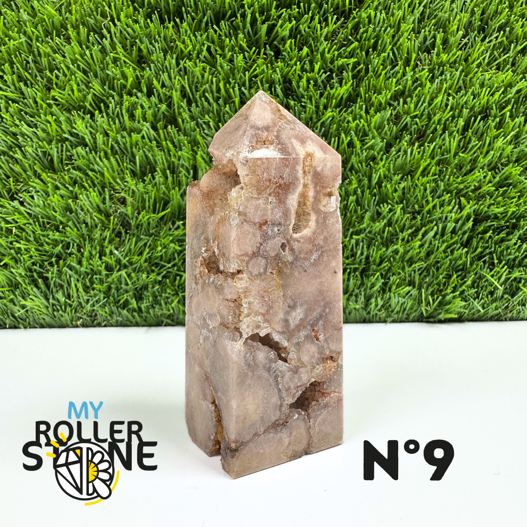 Pointes Pierre Rectangulaire Agate Fleur