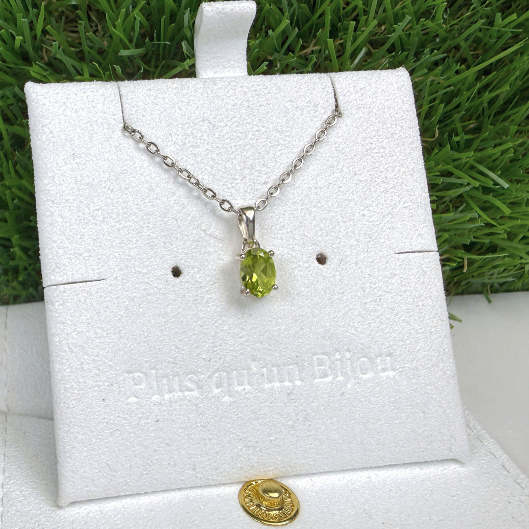 Pendentif Solitaire Péridot Ovale