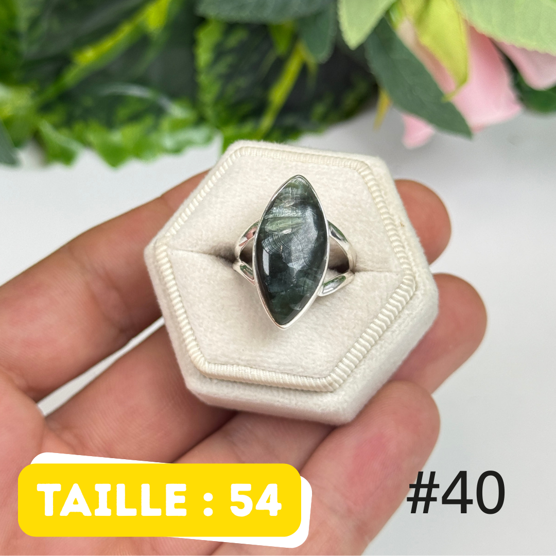 Bague argent 925 séraphinite #PR40