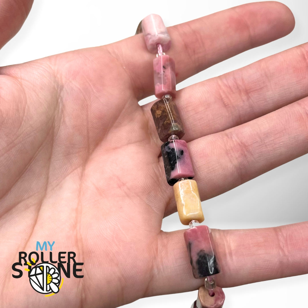 Perle colonne Rhodonite naturelle