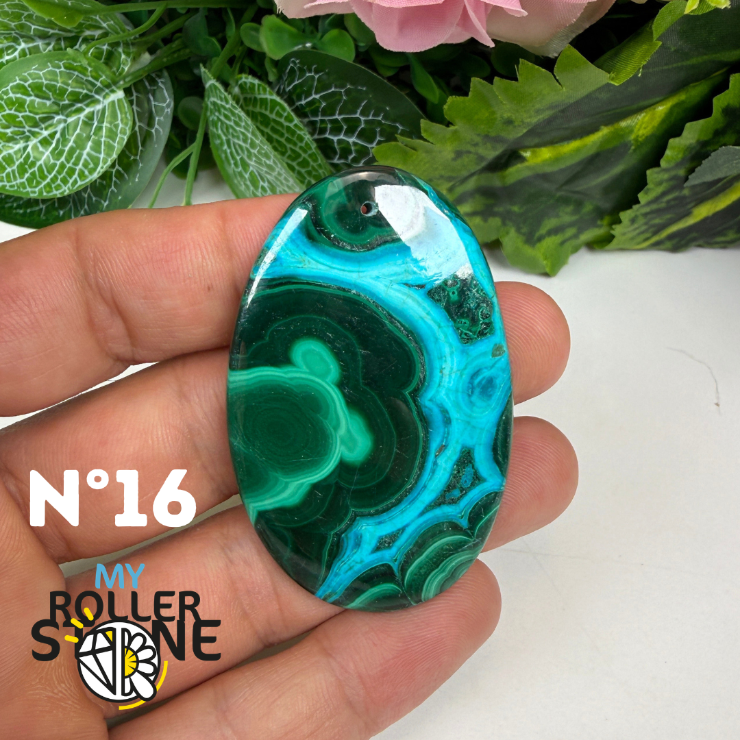Pendentif Malachite Chrysocolle Percé 5A