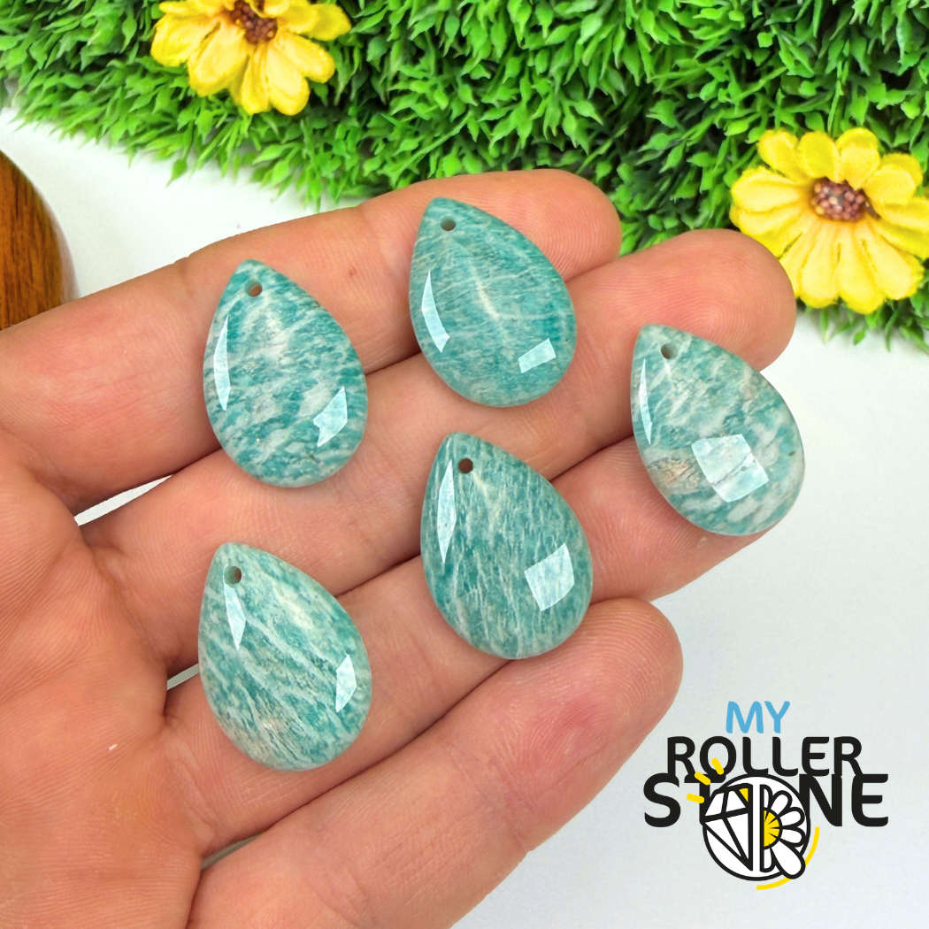 Pendentif Percé goutte Amazonite du Brésil