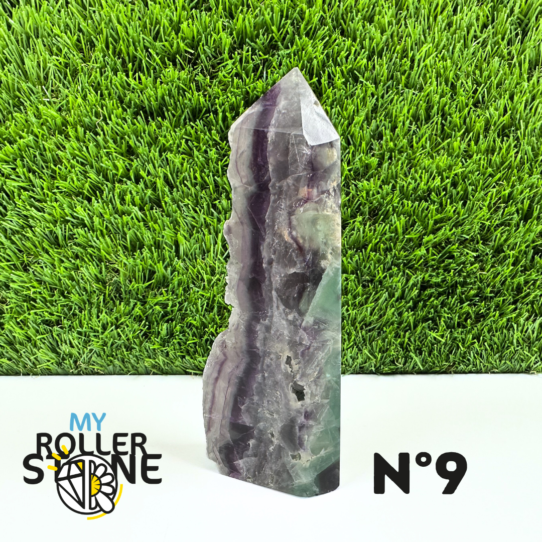 Pointes Pierre Rectangulaire Fluorite Arc-en-Ciel