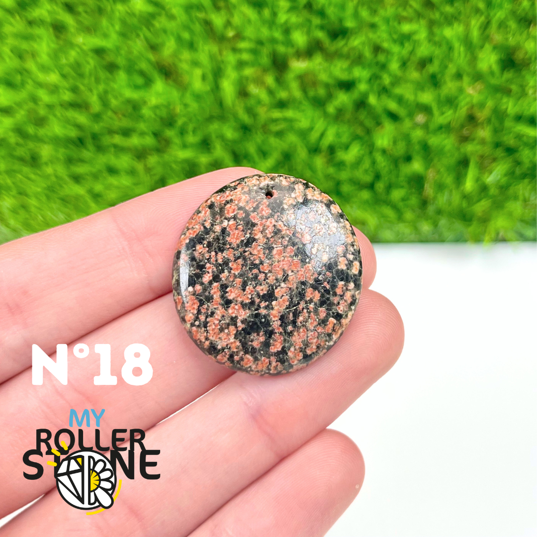 Pendentif Obsidienne Fleurie percé