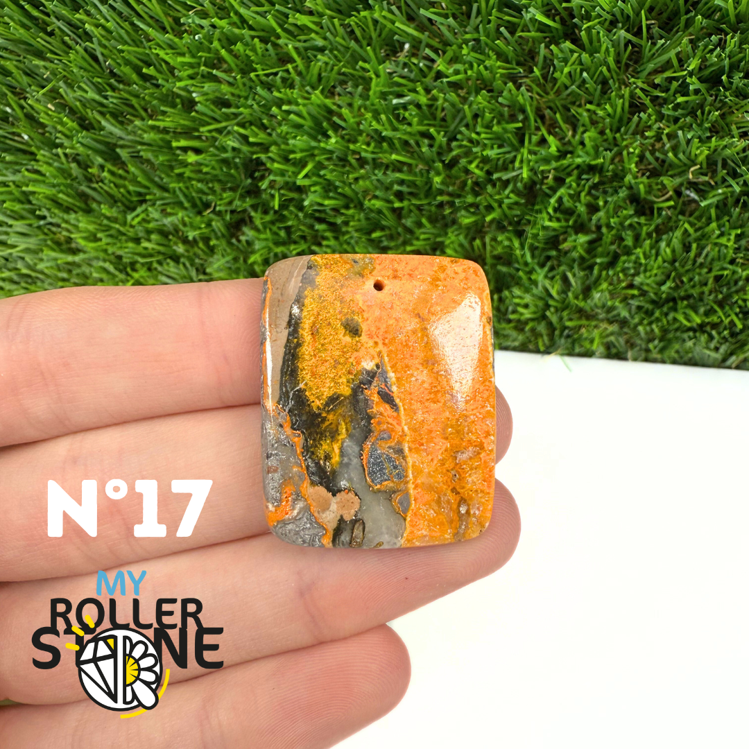 Pendentif Jaspe Bumblebee 5A Percé 5A
