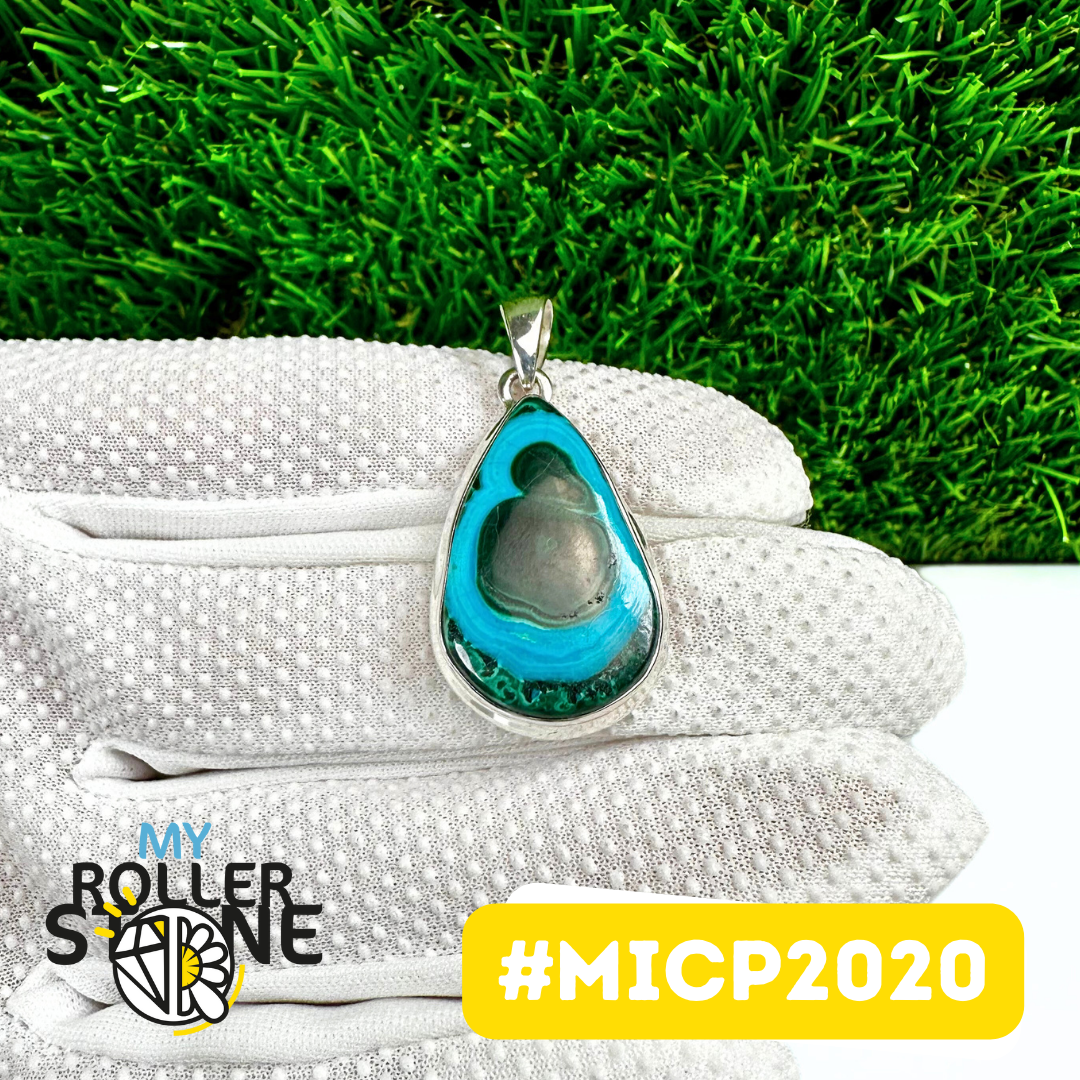 Pendentif Malachite Chrysocolle Argent 925 (MICP2020)