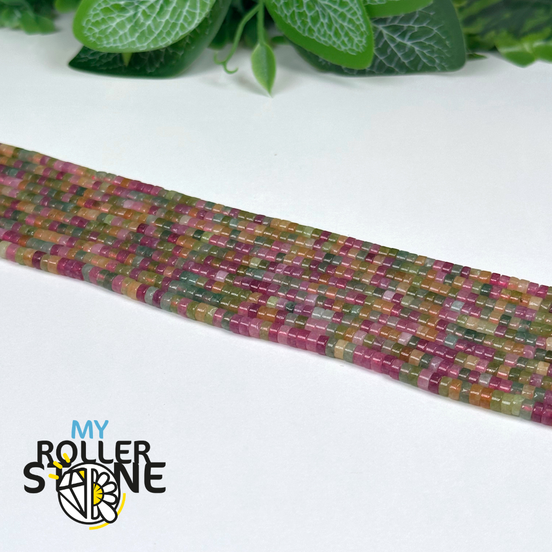 Perle Tourmaline multicouleur Heishi 5A