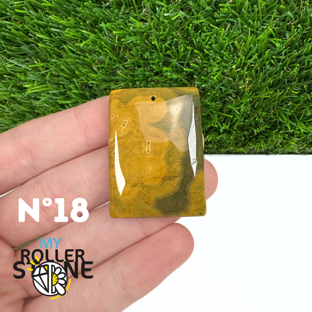 Pendentif Percé Jaspe Océan 5A