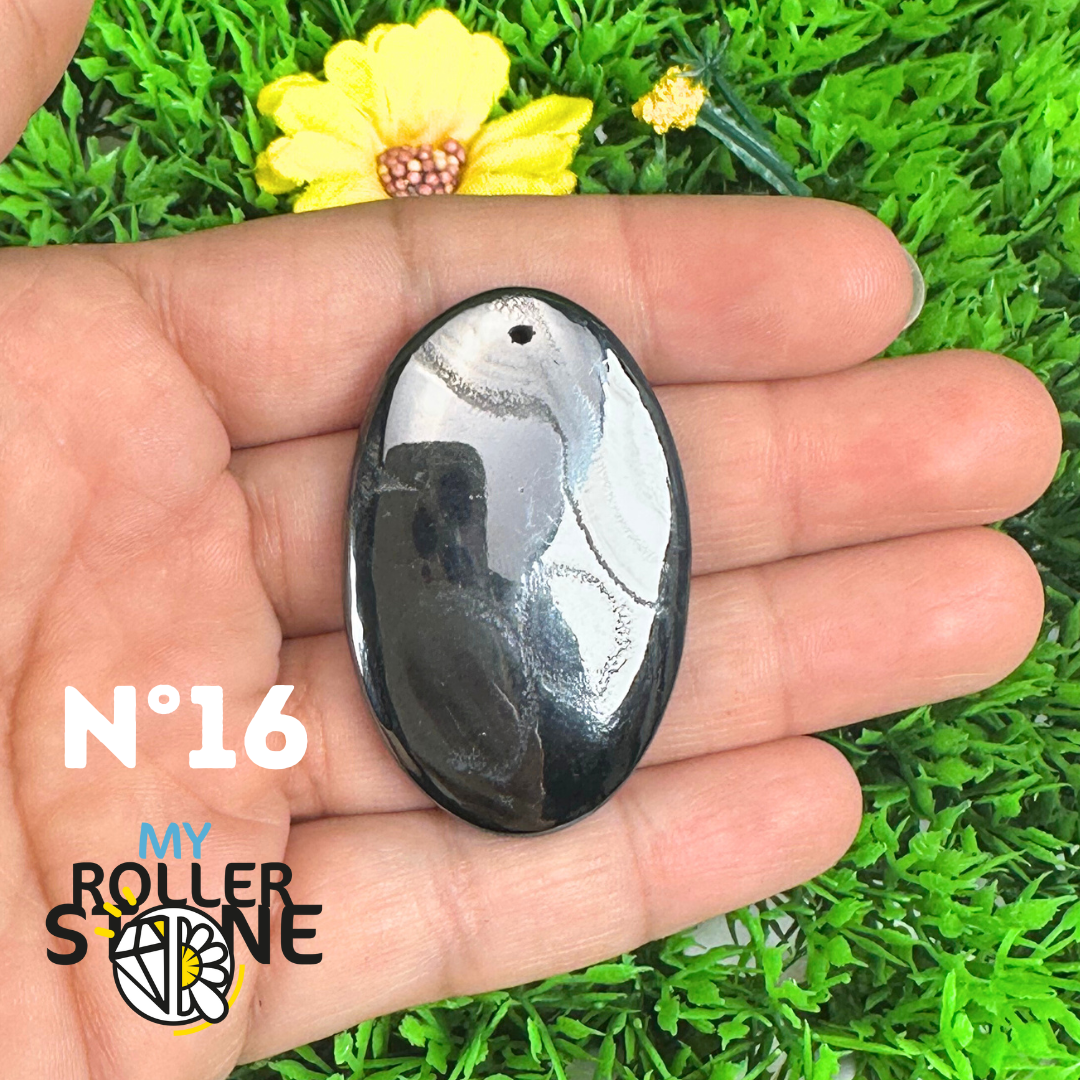 Pendentif Percé Psilomelane Argenté