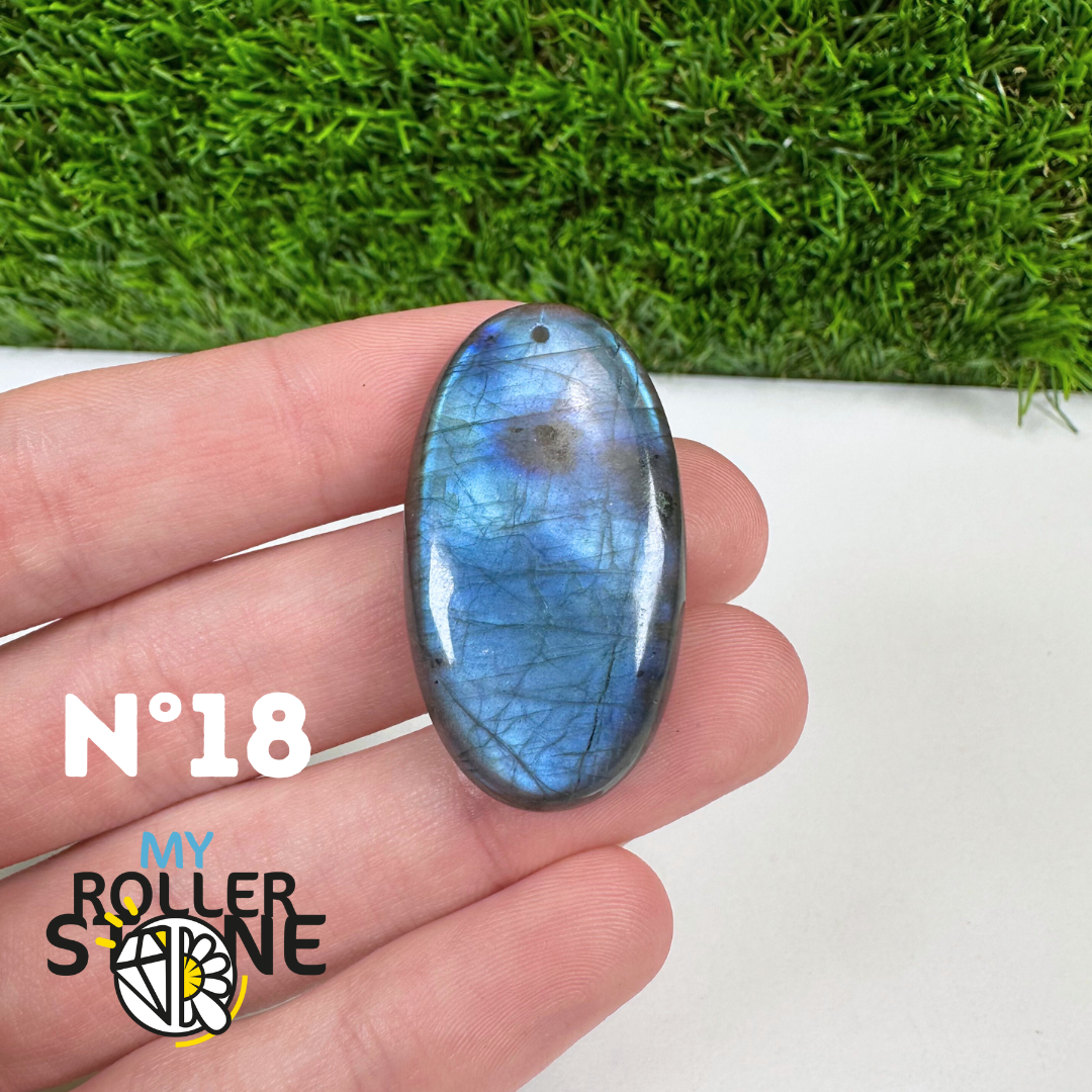 Pendentif Labradorite blue fire percé 5A