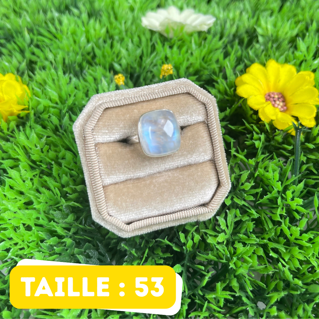 Bague Pierre de Lune Blue Fire #217