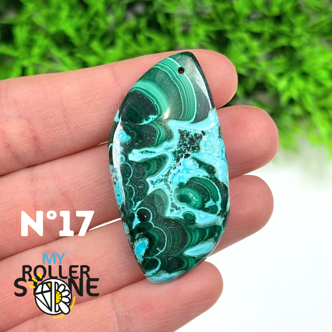 Pendentif Percé Malachite Chrysocolle 5A