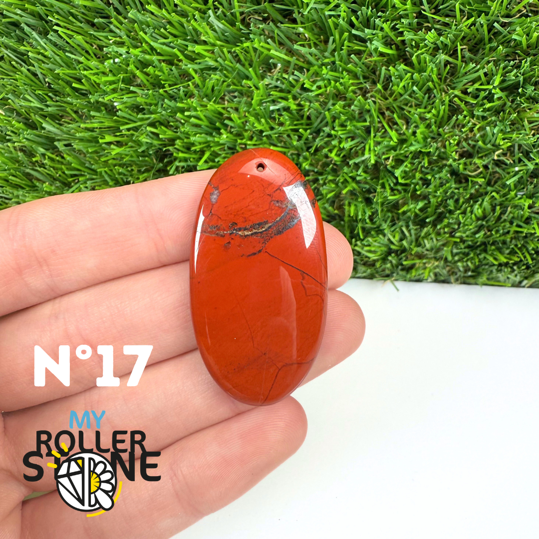 Pendentif Jaspe rouge 5A Percé