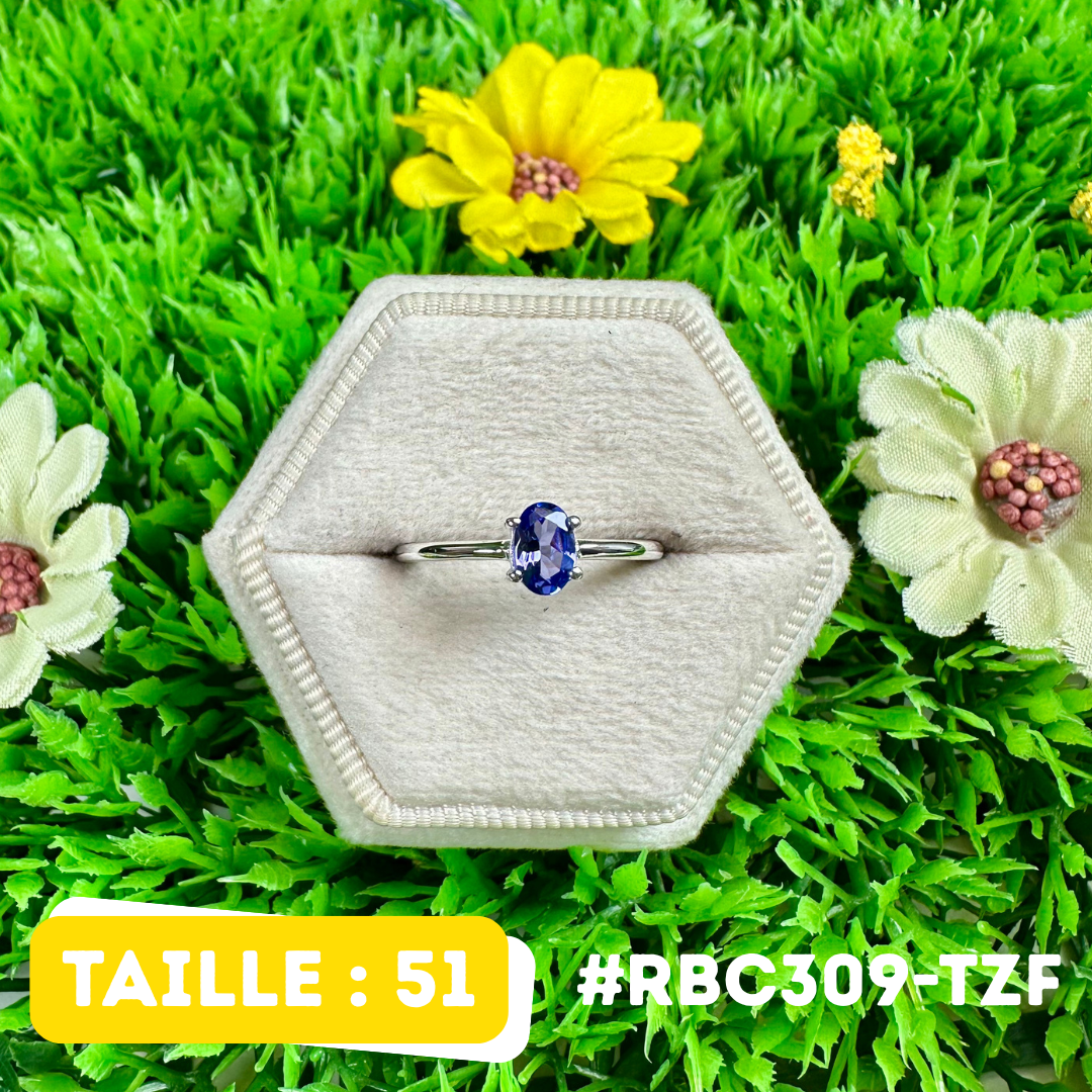Bague Argent 925 Tanzanite 4 tailles #RBC309-TZF