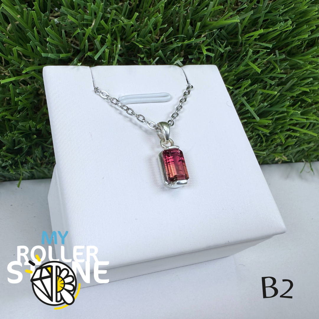 Pendentif Tourmaline Rose “Santa Rosa” et Argent 925 B2