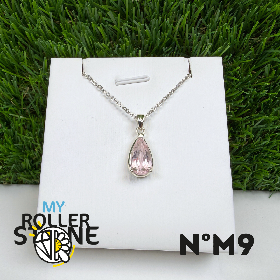 Pendentif Morganite facettée argent 925 poinçonné authentique Pendentif Morganite facettée argent 925 poinçonné authentique