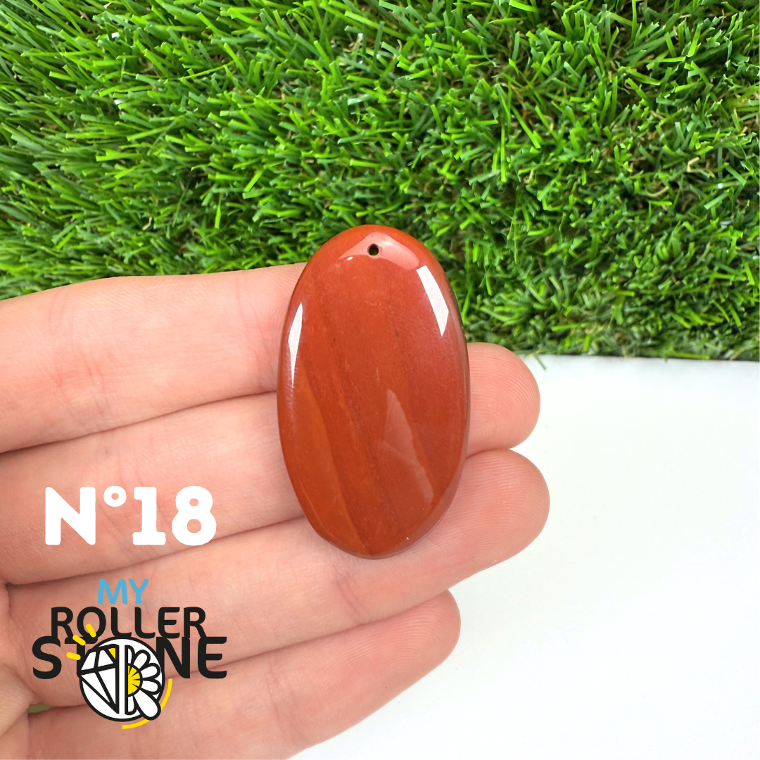 Pendentif Jaspe rouge 5A Percé