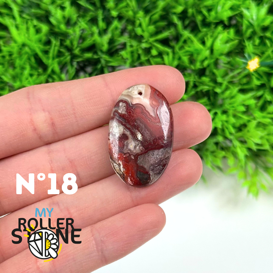 Pendentif Percé Agate Mexicaine 5A