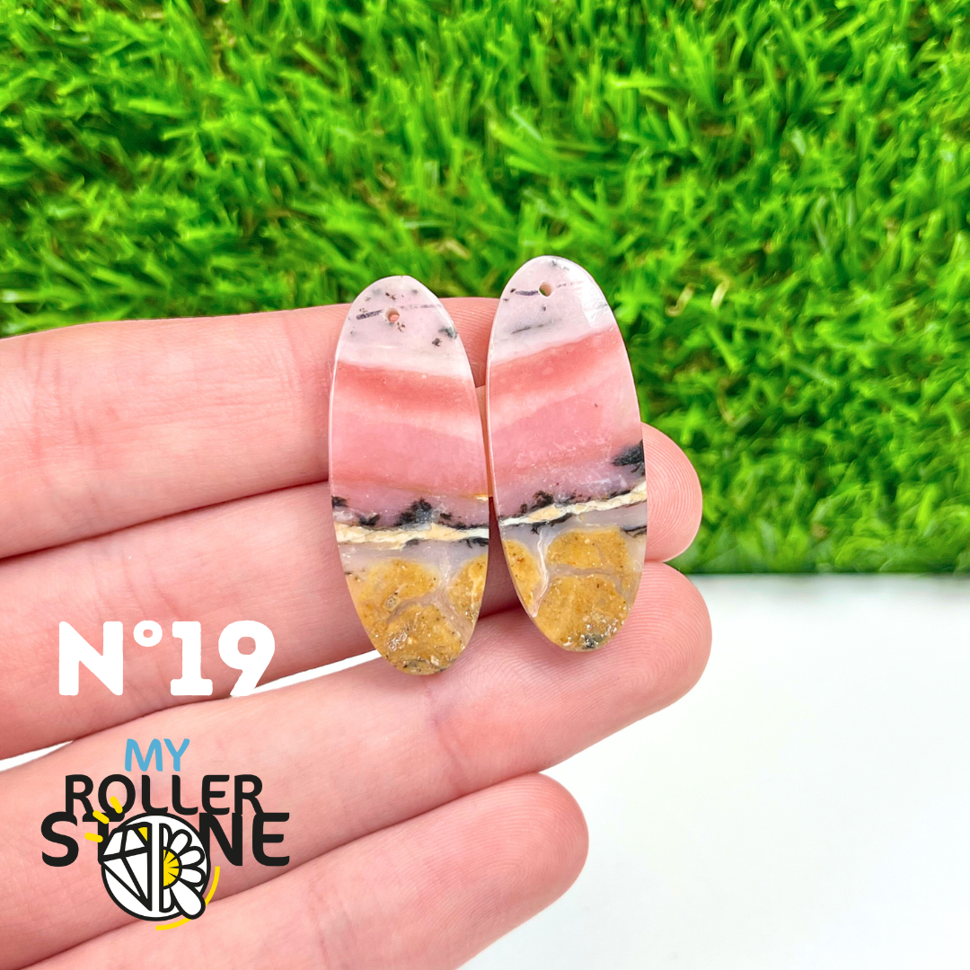 Pendentif Percé Opale Rose Duo