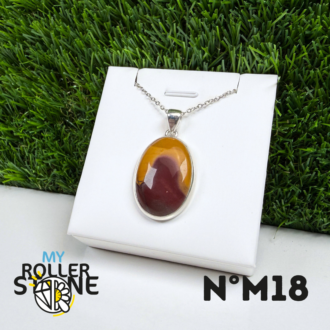 Pendentif Argent Jaspe Mookaïte #18