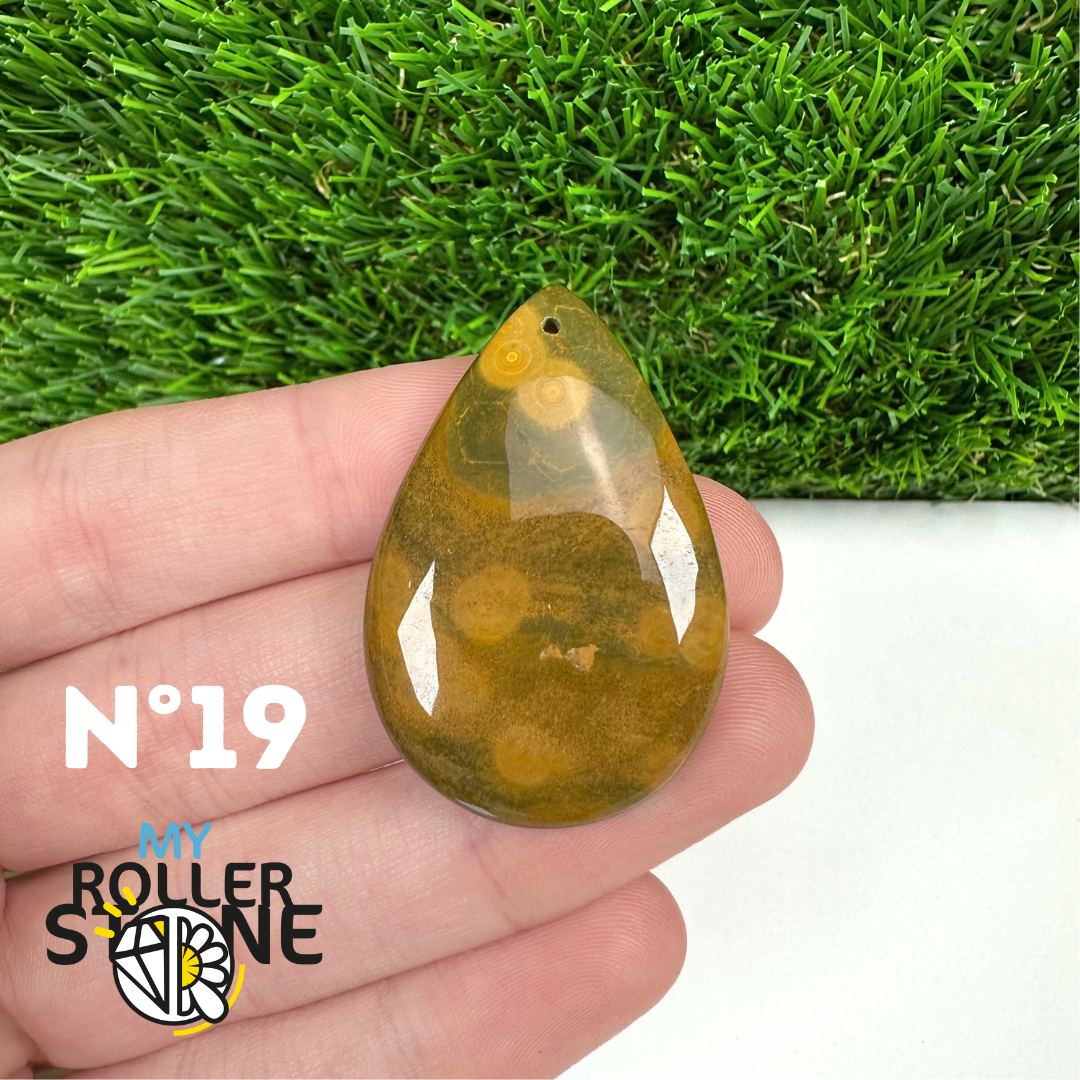 Pendentif Percé Jaspe Océan 5A