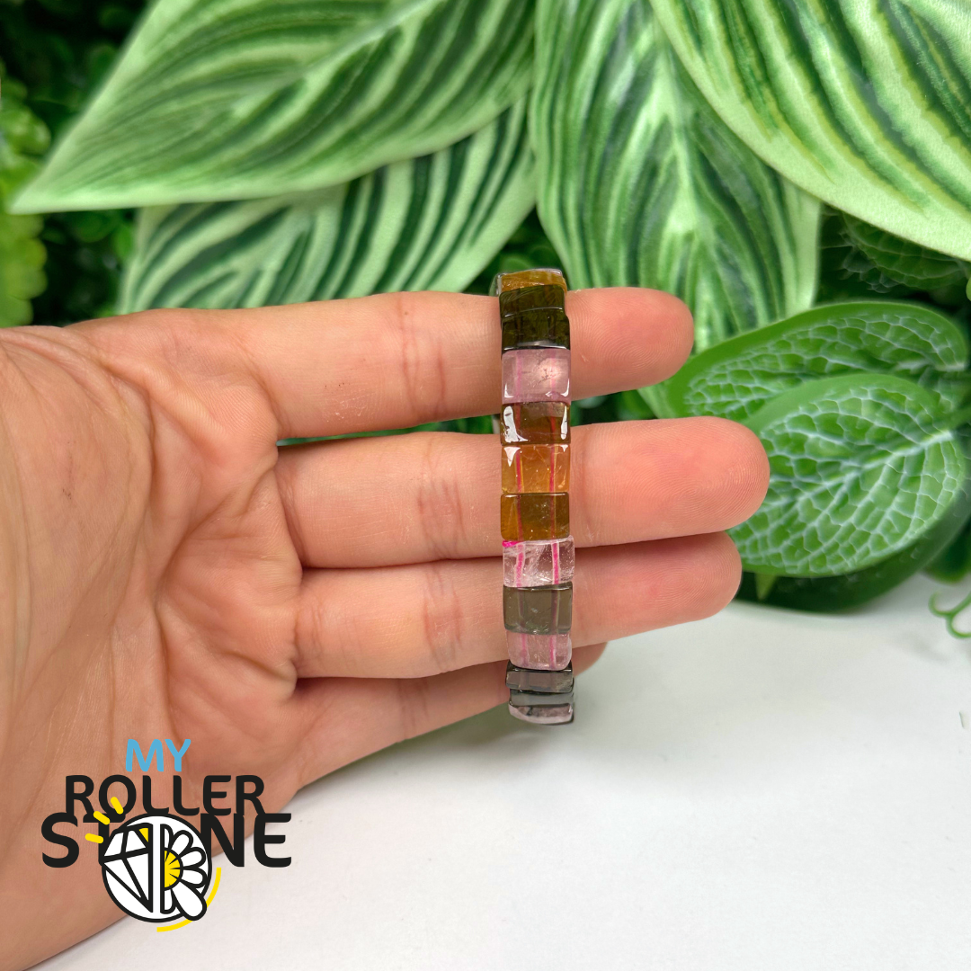 Bracelet Manchette Tourmaline multicolore 5A