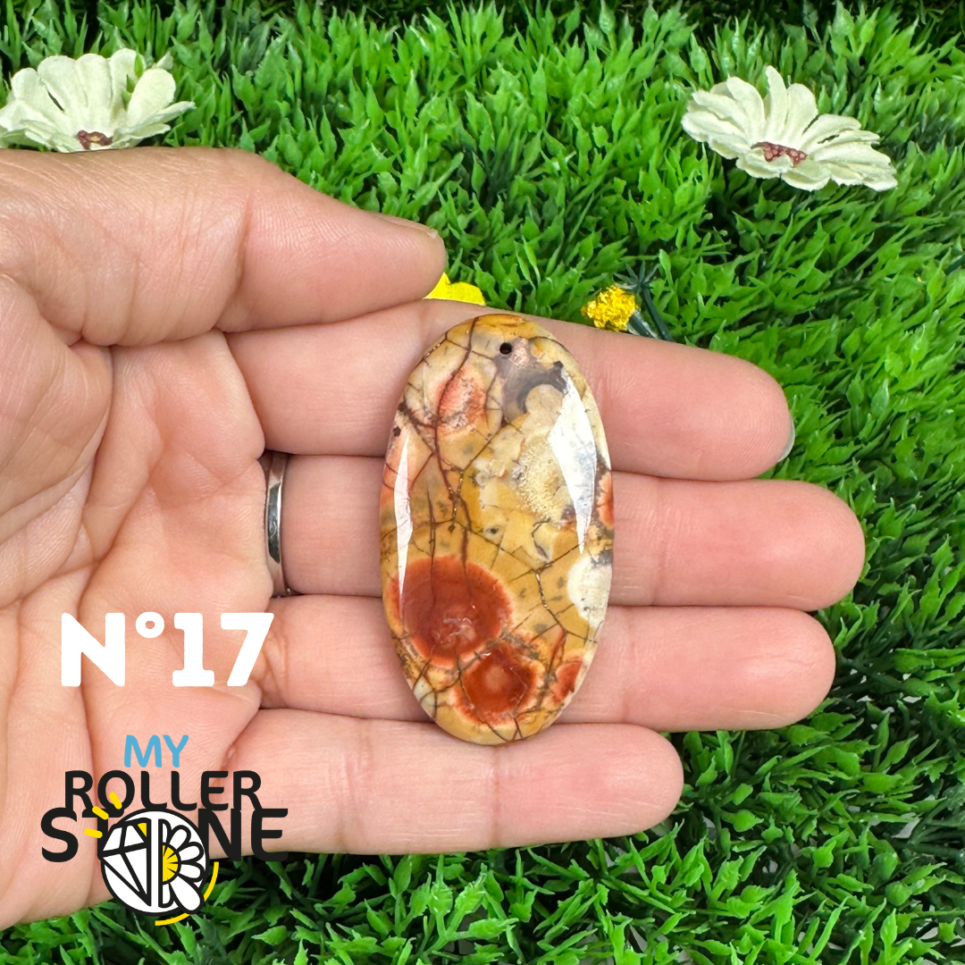 Pendentif Percé en Jaspe Œil d’Oiseau 5A