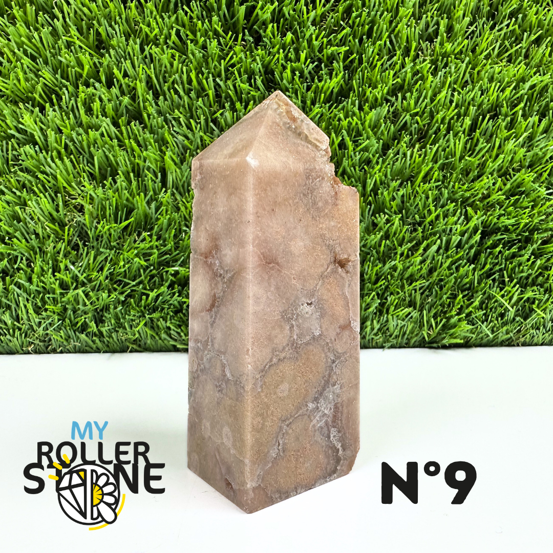 Pointes Pierre Rectangulaire Agate Fleur