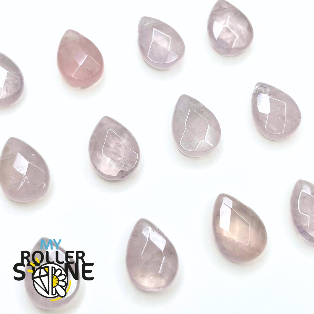 Perle Goutte Facettée Quartz Rose