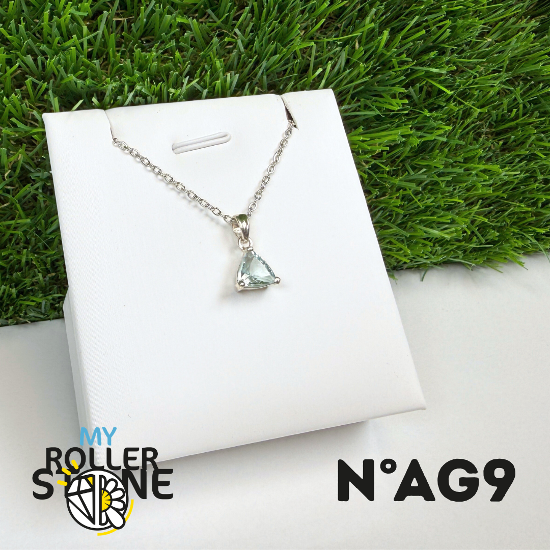 Pendentif Aigue-Marine Facettée Argent 925 #AG9