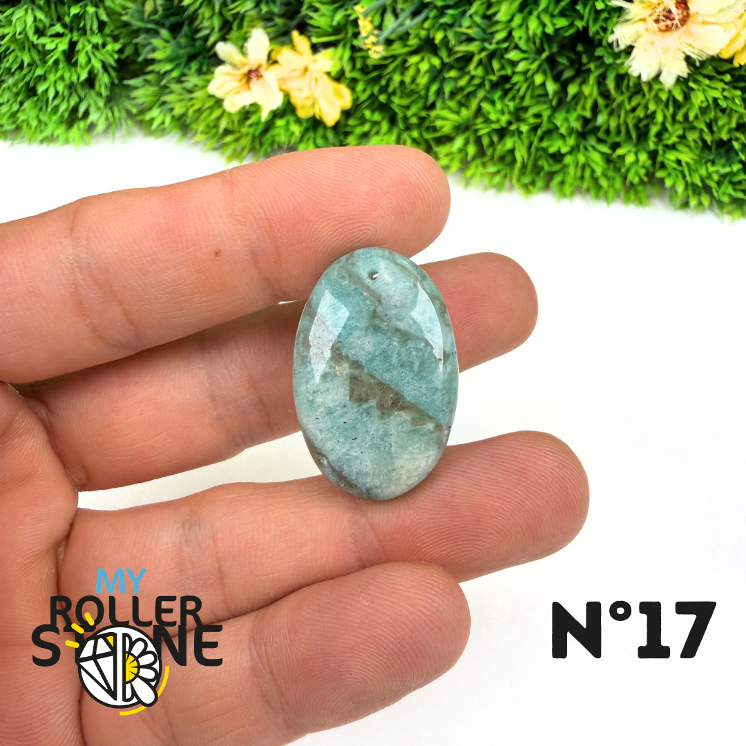 Pendentif Percé Amazonite et Quartz Fumé (Rare)